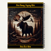 Elche Schnitzereien auf dunklem Holz in einem Wald Notizblock (Rückseite)