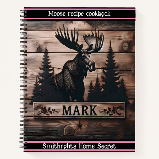 Elche Schnitzereien auf Holz bei Sonnenuntergang Notizblock (Vorderseite)