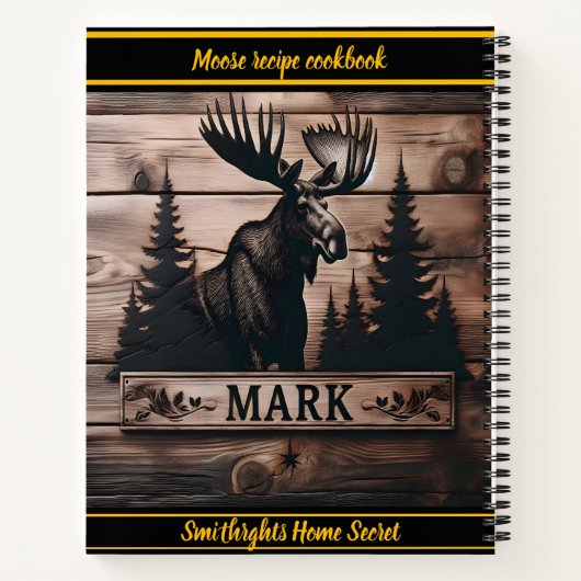 Elche Schnitzereien auf Holz bei Sonnenuntergang Notizblock (Rückseite)