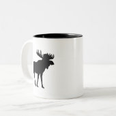 Elche Schwarze Silhouette Berg Lebend Zweifarbige Tasse (Vorderseite Links)