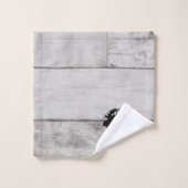 Elche Silhouette Graues Holzmuster Badetuch Set (Waschlappen)