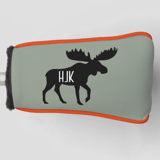 Elche Silhouette Individuelle Name Wildtiere Golf Headcover (Vorderseite)