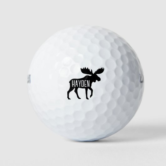 Elche Silhouette Individuelle Name Wildtiere Golfball (Vorderseite)