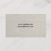 Elche Silhouette mit Holzstil-Hintergrund Visitenkarte (Rückseite)