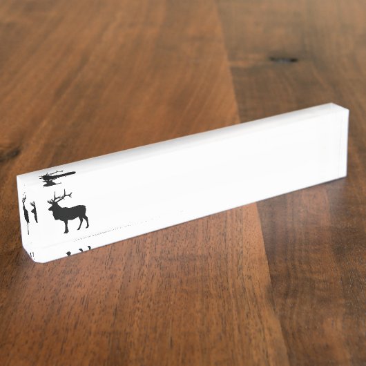 Elche Silhouette Namensplakette (Seite)