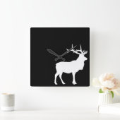 Elche Silhouette Quadratische Wanduhr (Zuhause)