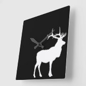 Elche Silhouette Quadratische Wanduhr (Winkel)