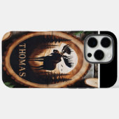 Elche Silhouette Wood Sign Case-Mate iPhone Hülle (Rückseite (Horizontal))