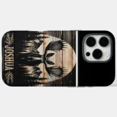 Elche Silhouette Wood Sign Case-Mate iPhone Hülle (Rückseite (Horizontal))