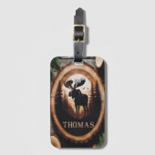 Elche Silhouette Wood Sign Gepäckanhänger (Vorderseite Vertikal)