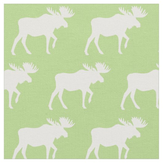 Elche Silhouetten Green Baby Stoff (Nahaufnahme)