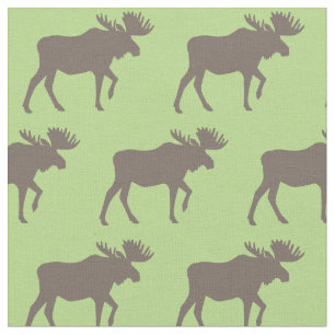 Elche Silhouetten Tan Green Stoff