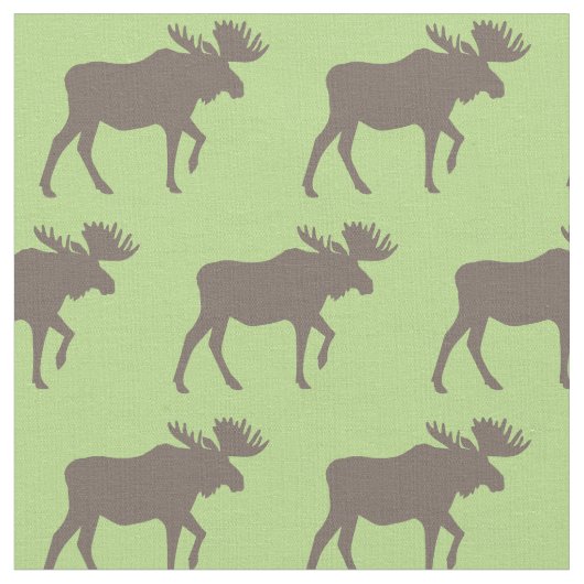 Elche Silhouetten Tan Green Stoff (Nahaufnahme)
