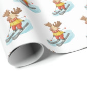 Elche Ski auf weißem Hintergrund Geschenkpapier (Rolleneckpunkt)