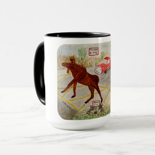 Elche Spaß Combo Tasse, 15 oz Tasse (Vorderseite Links)
