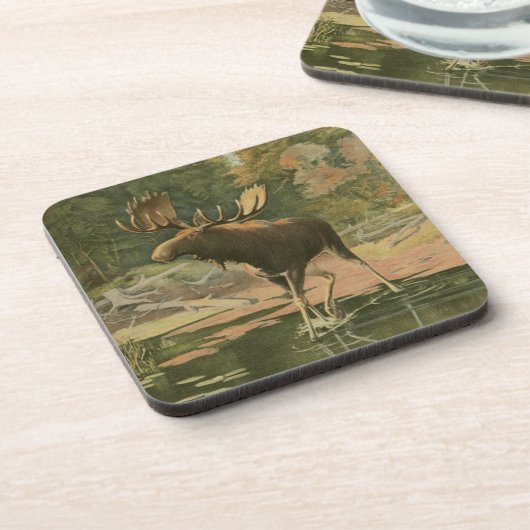 Elche Spaziergänge im Wasser Getränkeuntersetzer (Linke Seite)