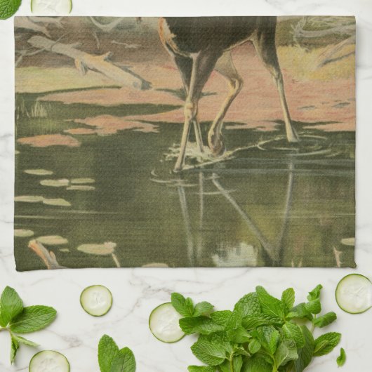 Elche Spaziergänge im Wasser Handtuch (Gefaltet)