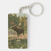 Elche Spaziergänge im Wasser Schlüsselanhänger (Rückseite)