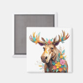 Elche spielerisch Adorable Fun Tierfarbenwald Magnet (Vorderseite/Rückseite)