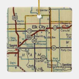 Elche Stadt Oklahoma Retro Keramikornament