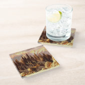 Elche Stier Glasuntersetzer (Schrägansicht)