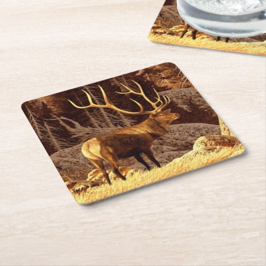 Elche Stier Rechteckiger Pappuntersetzer (angewinkelt)