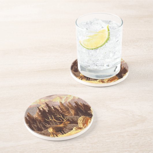 Elche Stier Sandstein Untersetzer (Seite)