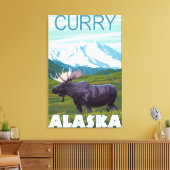 Elche Szene - Curry, Alaska Leinwanddruck (Insitu (Wohnzimmer))