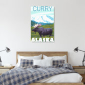 Elche Szene - Curry, Alaska Leinwanddruck (Insitu (Schlafzimmer))