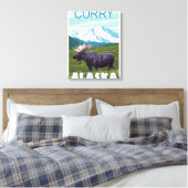 Elche Szene - Curry, Alaska Leinwanddruck (Insitu (Schlafzimmer))