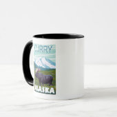 Elche Szene - Curry, Alaska Tasse (Vorderseite Links)