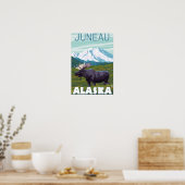 Elche Szene - Juneau, Alaska Poster (Küche)