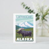 Elche Szene - Latouche, Alaska Postkarte (Stehend Vorderseite)