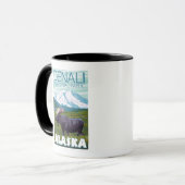 Elche Szene - Nationalpark Denali, Alaska Tasse (Vorderseite Links)