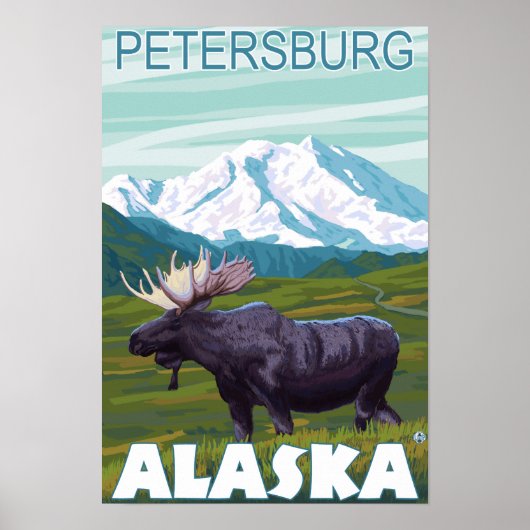 Elche Szene - Petersburg, Alaska Poster (Vorne)