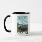 Elche Szene - Seward, Alaska Tasse (Links)