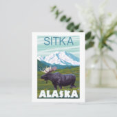 Elche Szene - Sitka, Alaska Postkarte (Stehend Vorderseite)