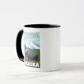 Elche Szene - Skagway, Alaska Tasse (Vorderseite Links)