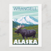 Elche Szene - Wrangell, Alaska Postkarte (Vorderseite)