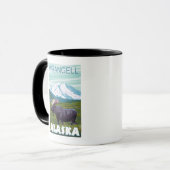 Elche Szene - Wrangell, Alaska Tasse (Vorderseite Links)