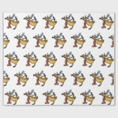 Elche tanzend Cartoon | Hintergrundfarbe auswählen Geschenkpapier (Flach)