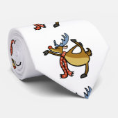 Elche tanzend Cartoon | Hintergrundfarbe auswählen Krawatte (Gerollt)