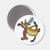 Elche tanzend Cartoon | Hintergrundfarbe auswählen Magnet (Vorderseite/Rückseite)