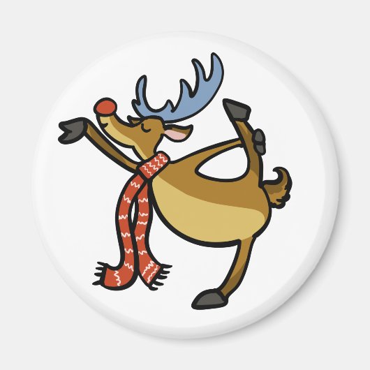 Elche tanzend Cartoon | Hintergrundfarbe auswählen Magnet (Vorne)