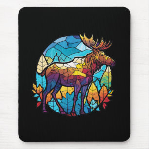 Elche Tiere Portrait Gestaltete Glas frei Wildtier Mousepad