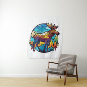 Elche Tiere Portrait Gestaltete Glas frei Wildtier Wandteppich (Beispiel)