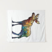 Elche Tiere Portrait Gestaltete Glas frei Wildtier Wandteppich (Vorderseite (Horizontal))