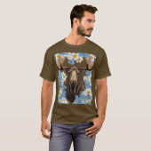 Elche und Alaska vergessen-Ich-nicht-Blume T-Shirt (Vorne ganz)