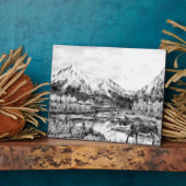 Elche und Berge Plaque Fotoplatte (Seite)