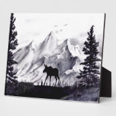 Elche und Berge Plaque Fotoplatte (Seite)